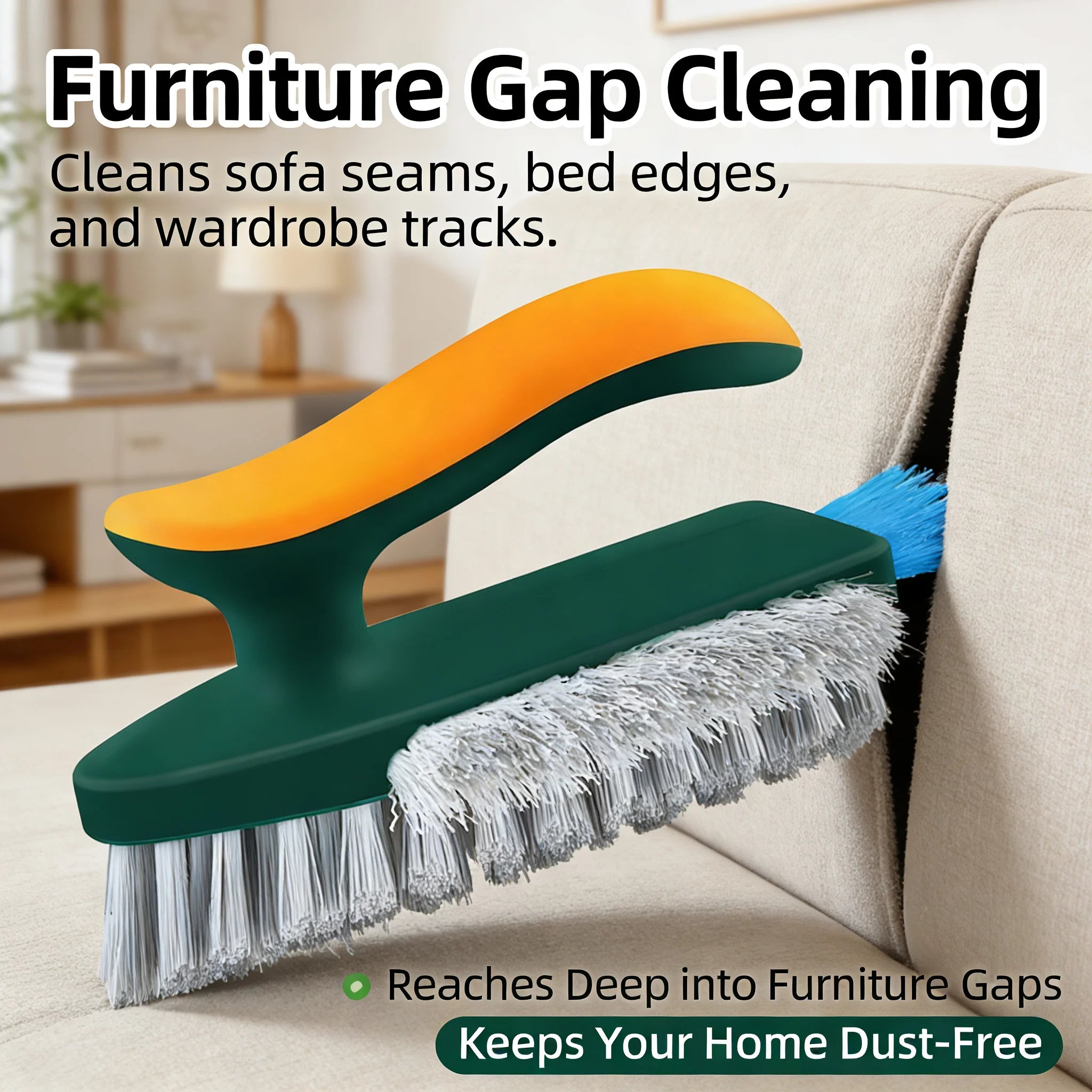 3-In-1 Multi-Function Cleaning Brush Hard Bristle Scrub Brush With Gap Brush T-Handle Grout Cleaner For Bathroom Kitchen Window