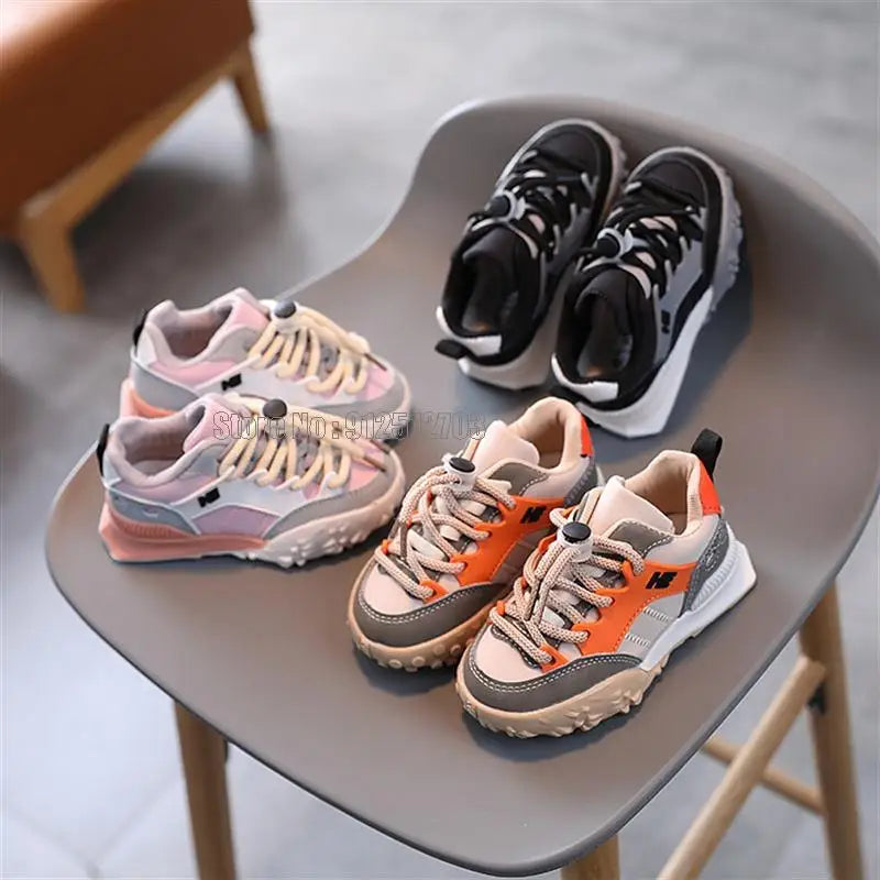 New 3 Colors Style Soft Sole Boys Girls Low Top Casual Breathable Student Sports Sneakers Shoes