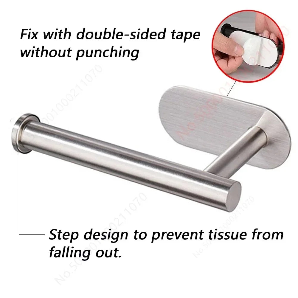 Wall Mounted Self Adhesive Paper Towel Holder Toilet Roll Rack Napkin Dispenser Kitchen Bathroom Accessories