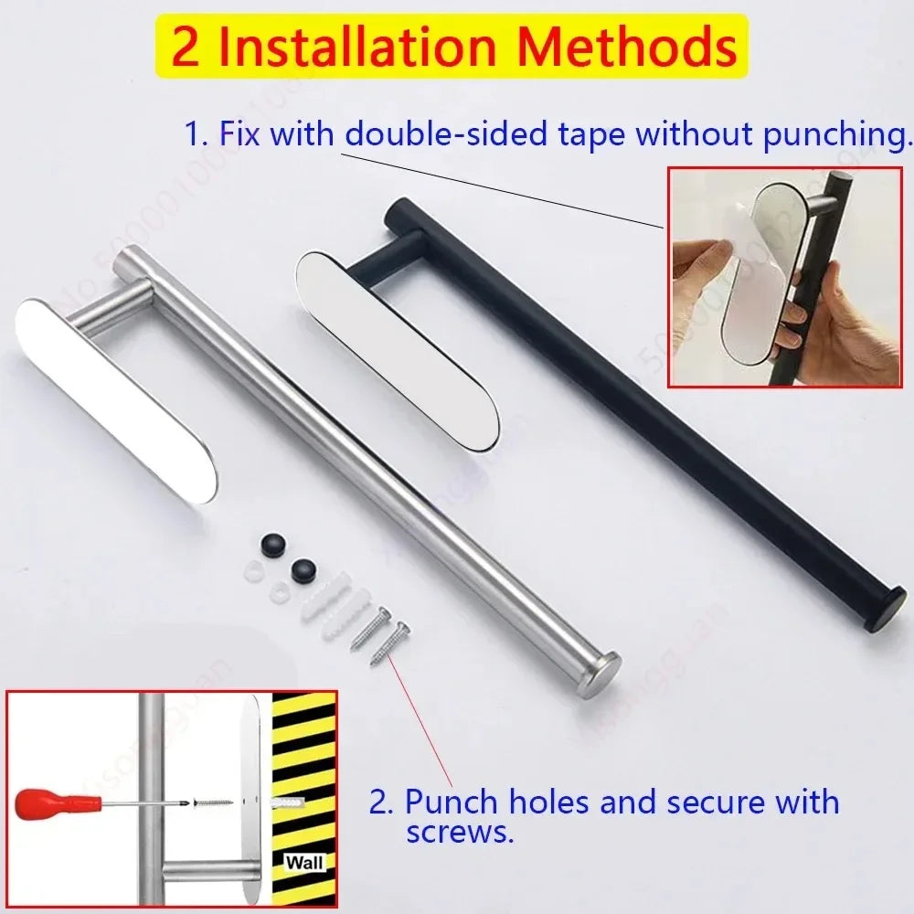 Wall Mounted Self Adhesive Paper Towel Holder Toilet Roll Rack Napkin Dispenser Kitchen Bathroom Accessories