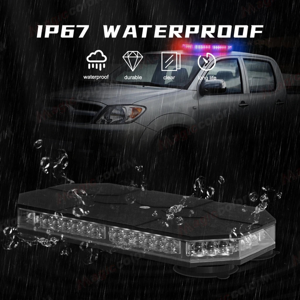 42 LED Car Roof Top Strobe Lights Emergency Warning Safety Beacon Magnetic Mount For Truck Ambulance Snow Plow police lights bli